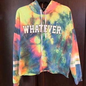 Tie dye crop hoodie